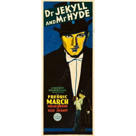Dr. Jeckyl And Mr Hyde 14Inx36In Insert Movie Poster Multi-Color Square Adults Best Posters