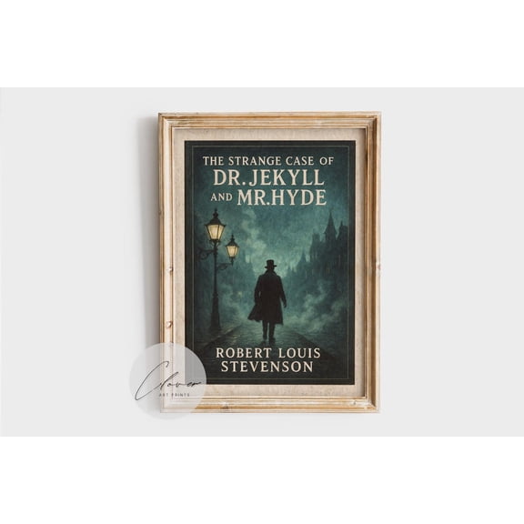 Dr. Jekyll And Mr. Hyde Book Cover Art Poster Vintage Gothic Wall Decor, Robert Louis Stevenson Classic Literature Poster Decor, Unframed Poster Size 8x12