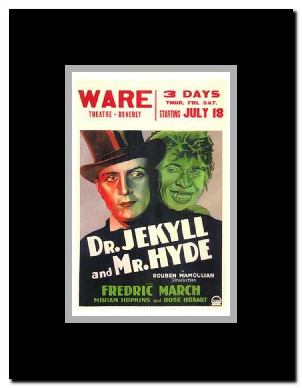 Dr Jekyll and Mr Hyde Framed Movie Poster