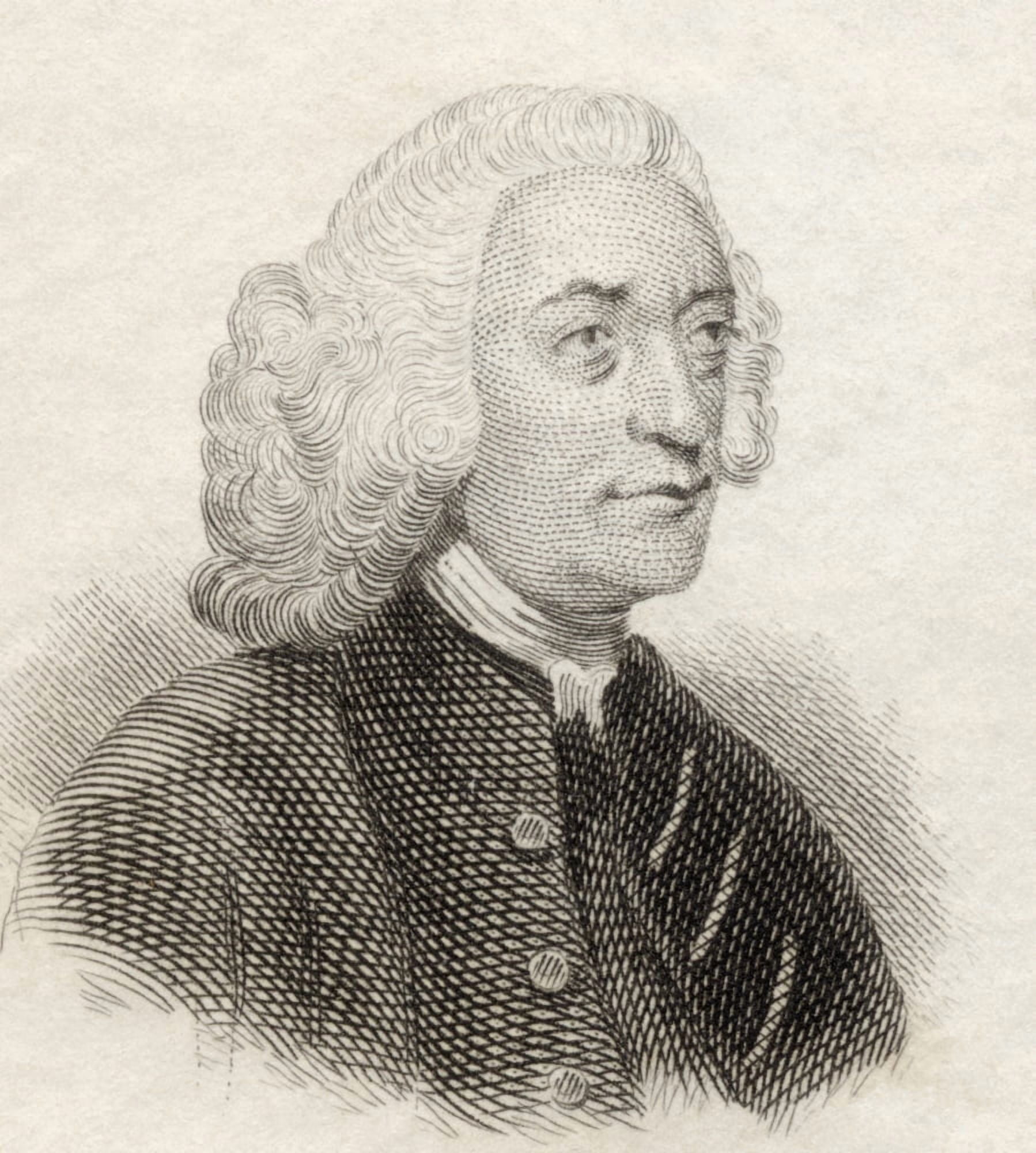 Dr John Armstrong 1709 To 1779 English Poet From Crabbs Historical Dictionary Published 1825 Canvas Art - Ken Welsh Design Pics (14 x 15)