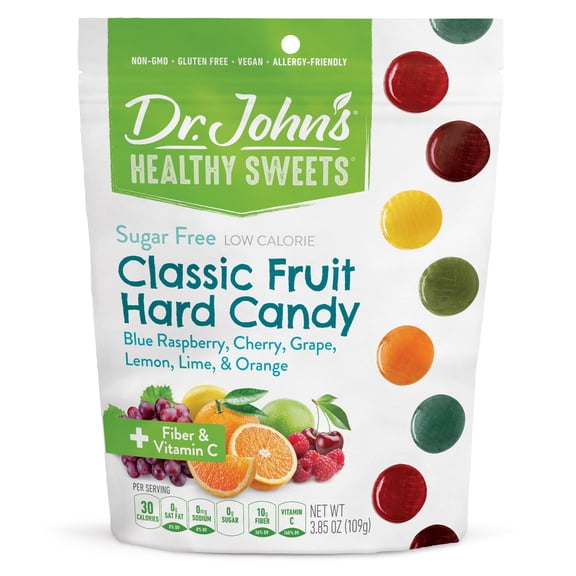Dr. John's Healthy Sweets Easter Sugar Free Hard Candy Classic Fruit, 3.85 oz, Bag