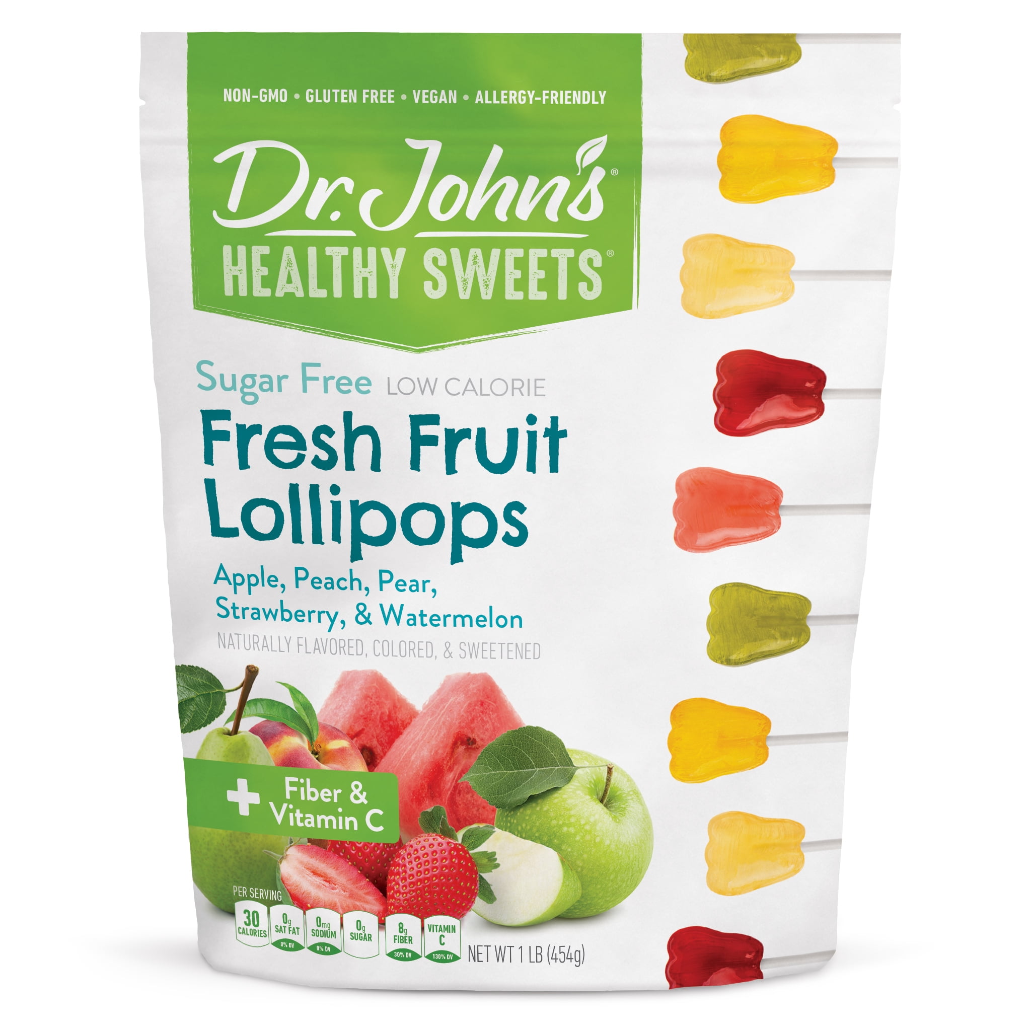 Dr. John's Healthy Sweets SugarFree Easter Lollipops Fresh Fruit Hard