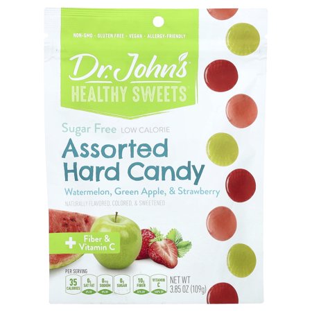 Dr. John's Sugar Free Assorted Fruit Hard Candy, 3.85 oz Bag