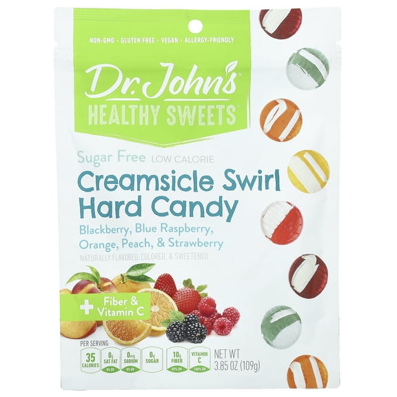 Dr. John's Sugar Free Creamsicle Swirl Hard Candy 3.85 oz. Bag