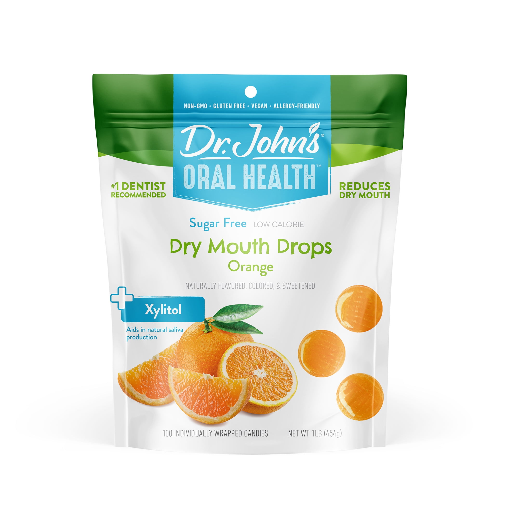 Dr. Johns Healthy Sweets SugarFree Orange Oral Health Lozenges with