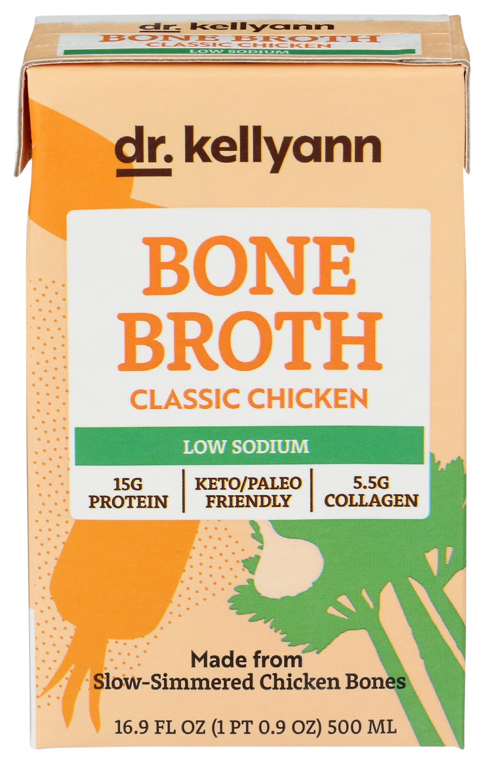 Dr. Kellyann Low Sodium CM31 Chicken Bone Broth, 16.9 FZ
