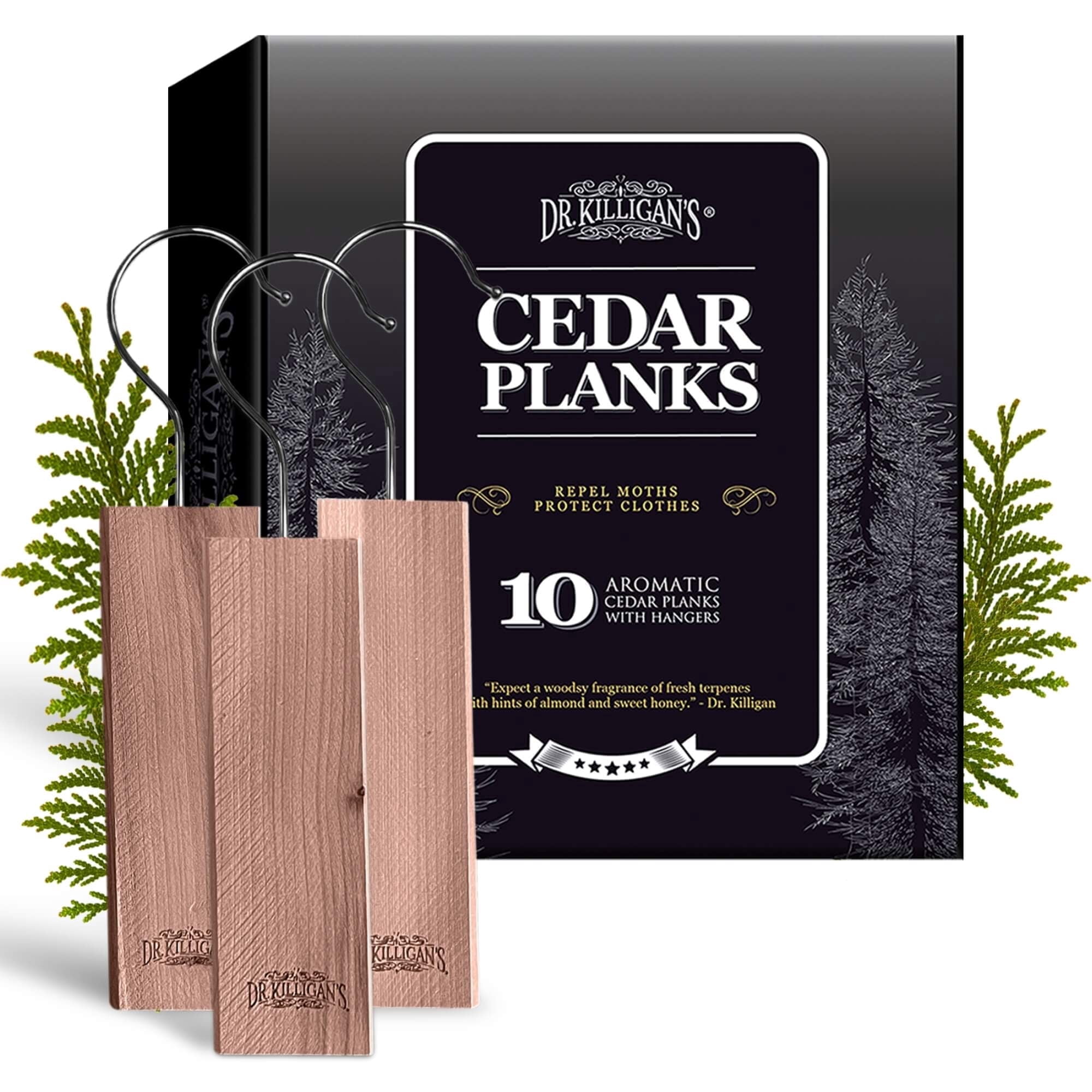 Dr. Killigan's Cedar Wood Planks Moth Repellent, Closet, 10 Count