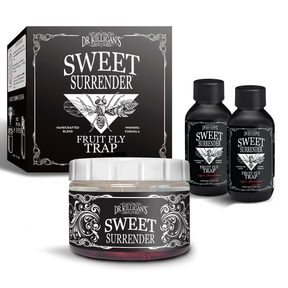 Dr. Killigan's Liquid Fruit Fly Traps for Indoors, Powerful and Safe (2 Refills Included)