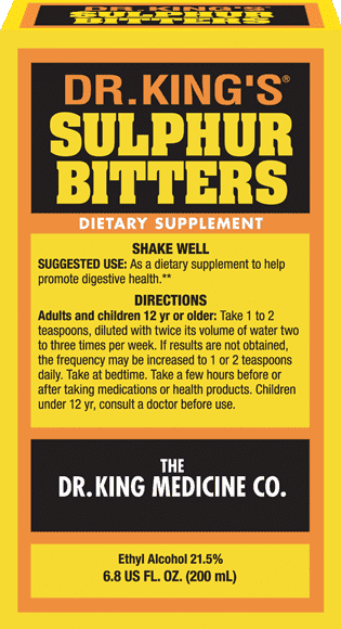 Dr. King’s Sulphur Bitters Dietary Supplement 200ml – Herbal Digestive Support Tonic