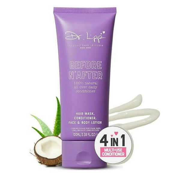 DR. LIPP Before N After. 100% natural all-over daily conditioner. 4 products in 1. Hair mask, Hair Conditioner, Face Lotion, Body Lotion