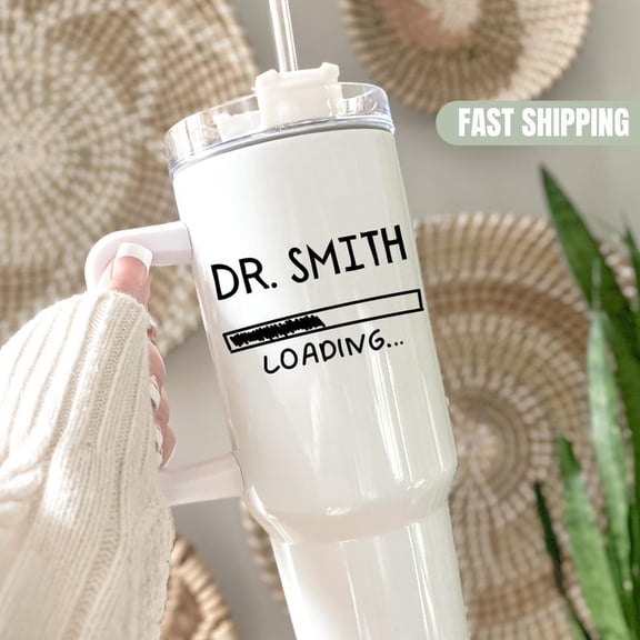 Dr Loading Tumbler With Handle Med Student Gift Future Doctor Cup Medical School Graduation Personalized Tumbler For Pre Med Grad, 20 Oz