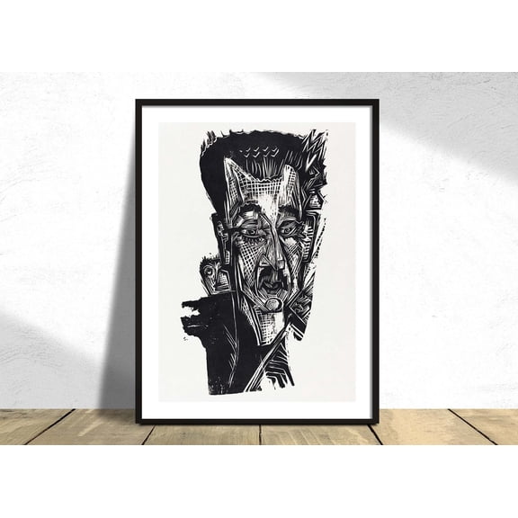 Dr Ludwig Binswanger Ernst Ludwig Kirchner German Expressionism Style 20th Century Retro BW Unframed Paper Print