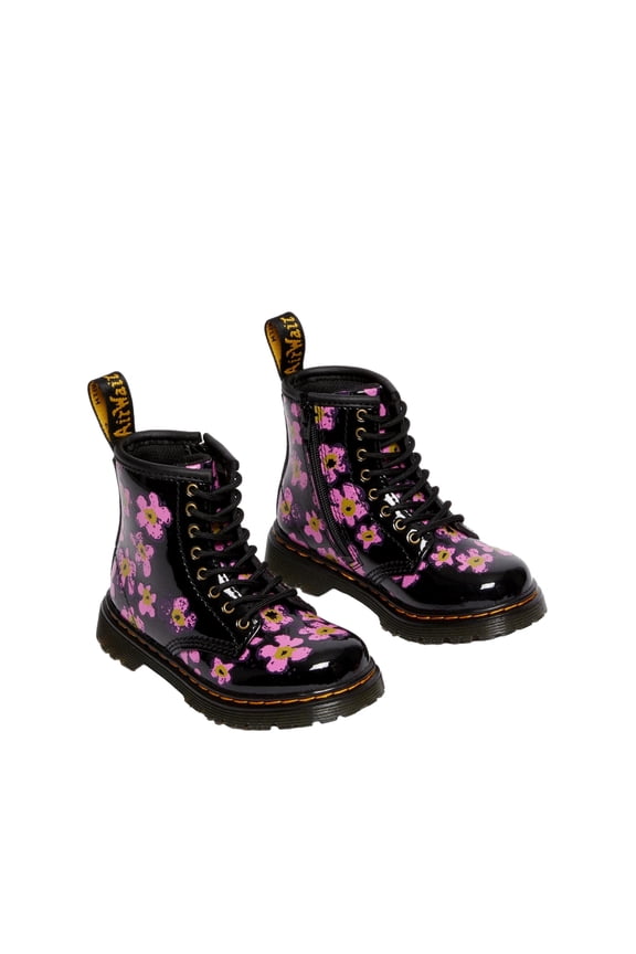 Dr. Marten's 1460 Boots Black Floral 31316001 Toddler Size 7
