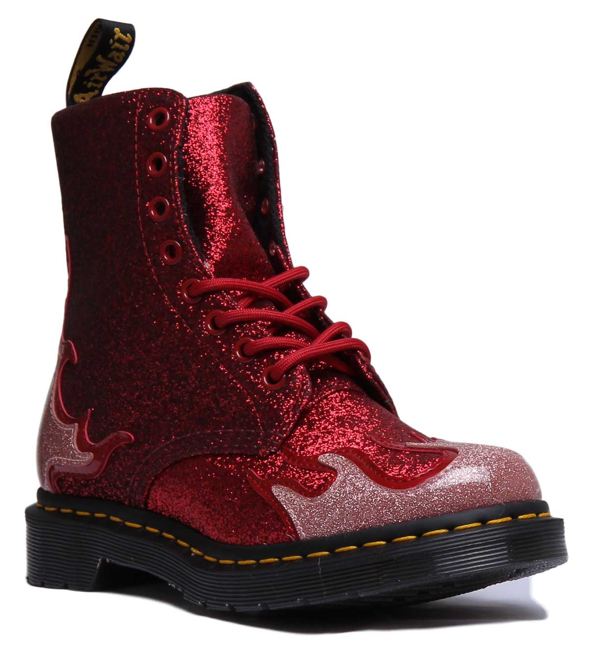 Dr Martens 1460 Flame Women's 8 Eyelet Lace Up Glitter Ankle Boots