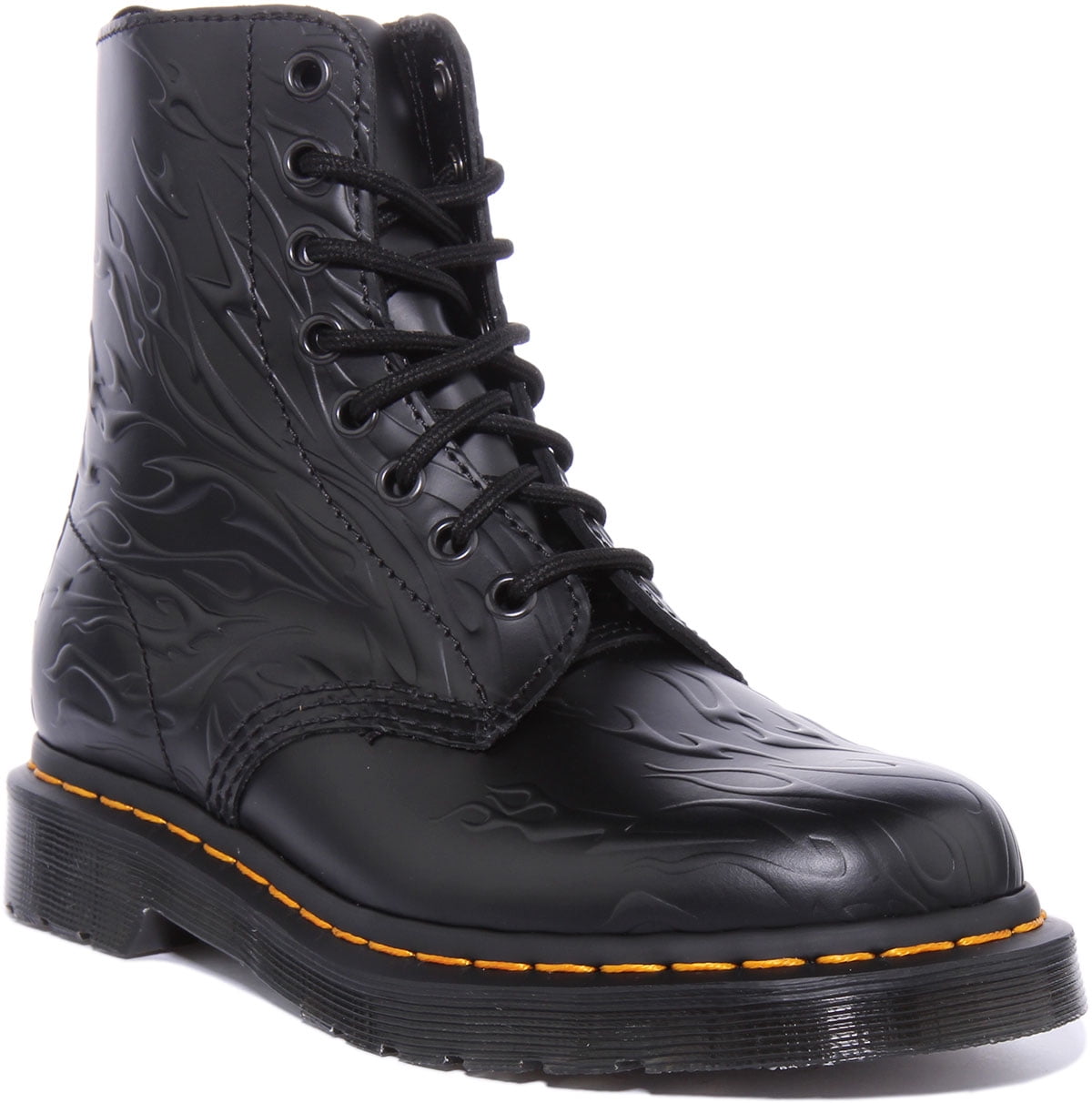 Dr Martens 1460 Flames Men's 8 Eyelet Lace Up Leather Ankle Boot In ...