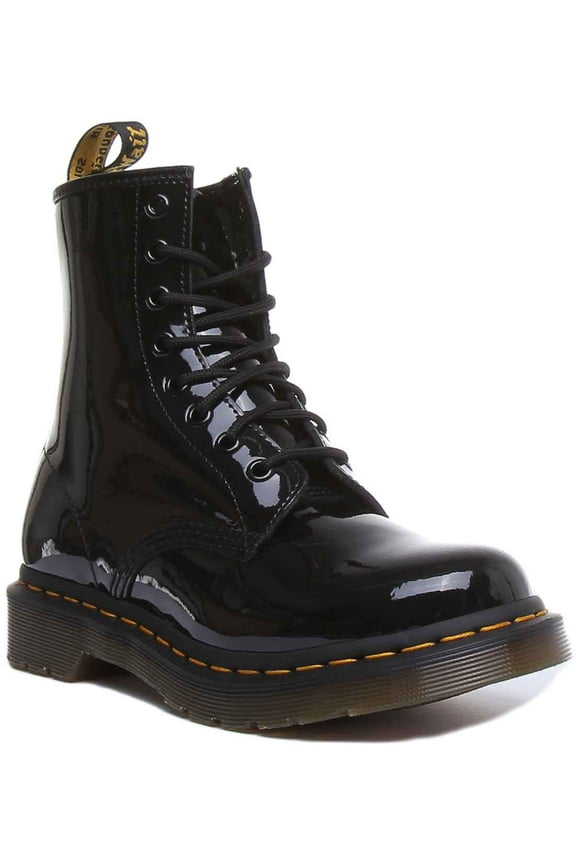 Dr Martens 1460 Patent Women's 8 Eyelet Lace Up Casual Boots in Black Patent Size 8.5