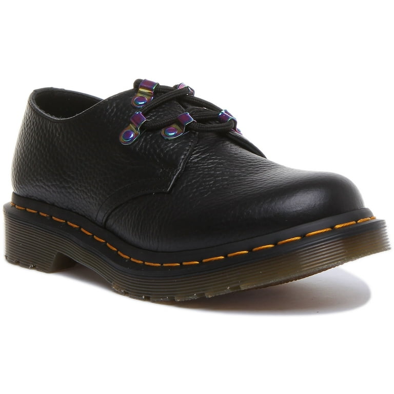 Dr Martens 1461 Iridescent Women s Lace Up Milled Nappa Leather Shoes In Black Size 5 Walmart