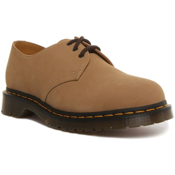 Dr Martens 1461 Men's Lace Up Milled Nubuck Leather Shoes In Sand Size 10.5 M