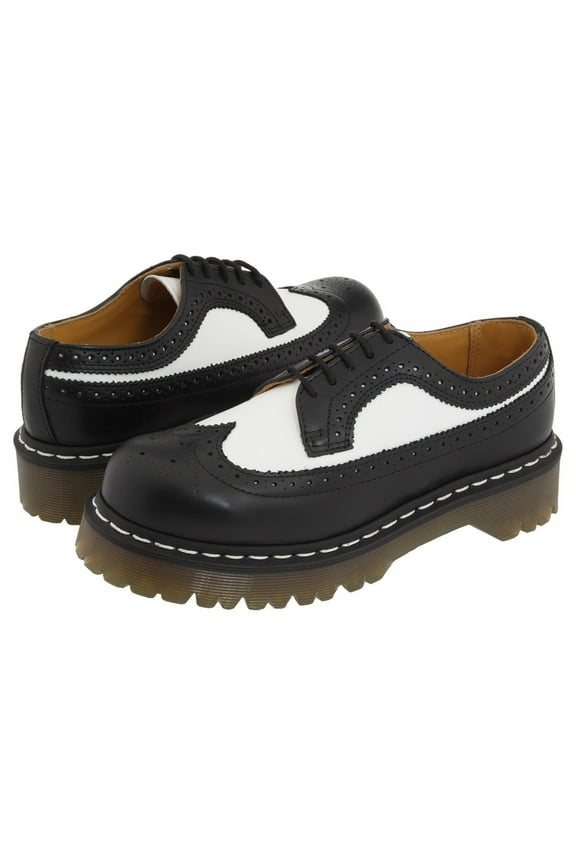 3989 Brogue Wingtip Shoe 40 EU Black Smooth Leather for Men Women