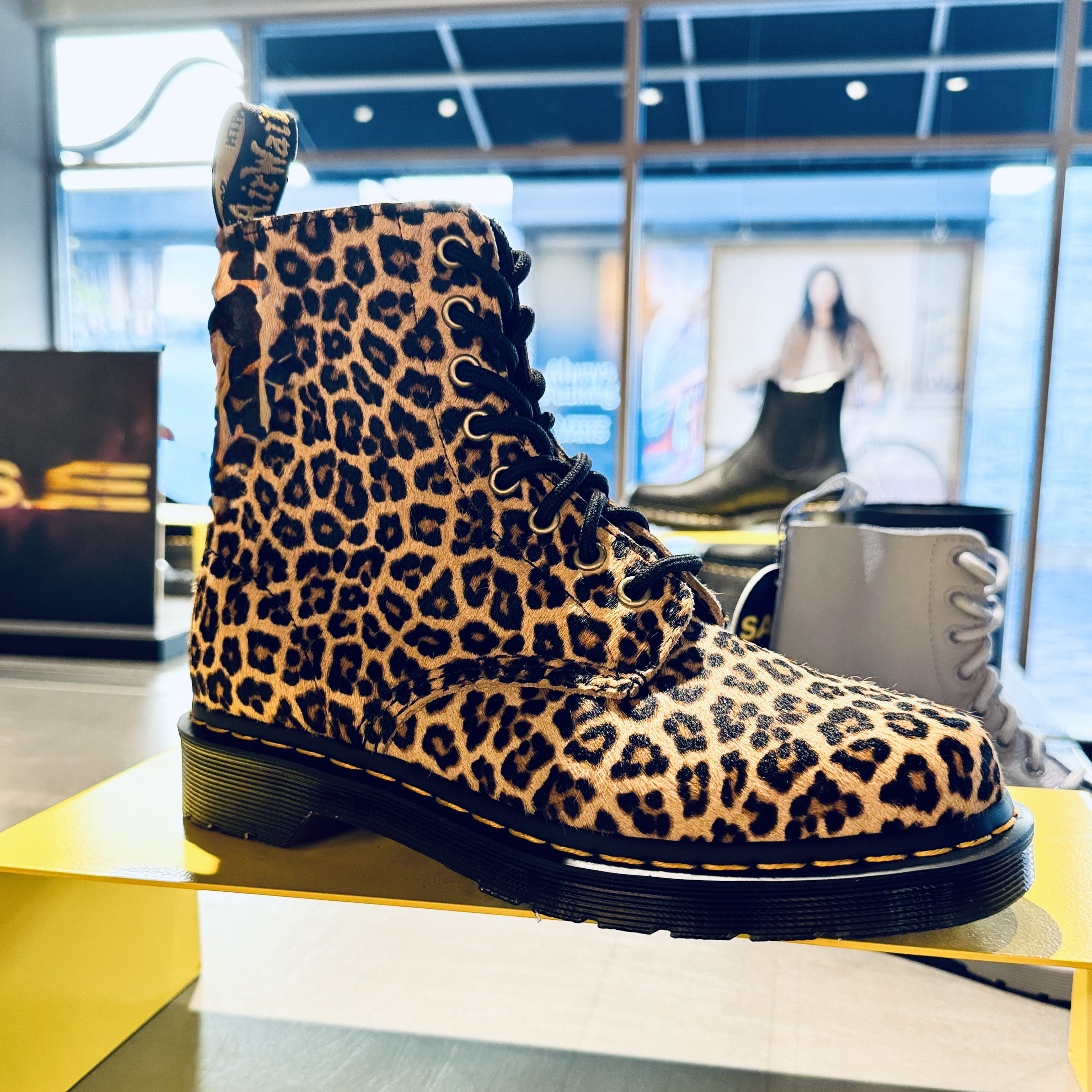 Martens Martens 1460 Leopard Leather Lace Up Boots