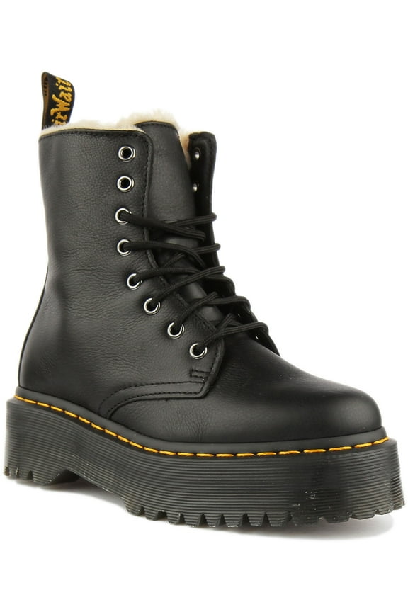 Dr Martens Jadon FL Women's Leather Platform Boot With Zip In Black Size 8.5