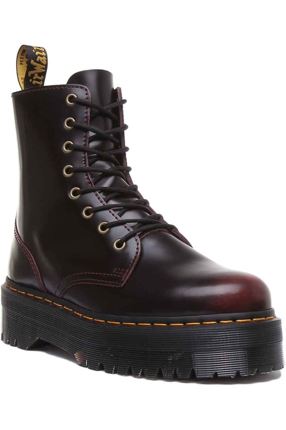 Dr Martens Jadon Women's Cherry 8 Eyelet Chunky Sole Leather Platform Ankle Boot Size 8.5