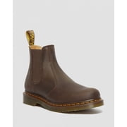 Dr Martens Unisex 2976 Yellow Stitch Chelsea Boot Dark Brown Crazy Horse Leather - 27486201