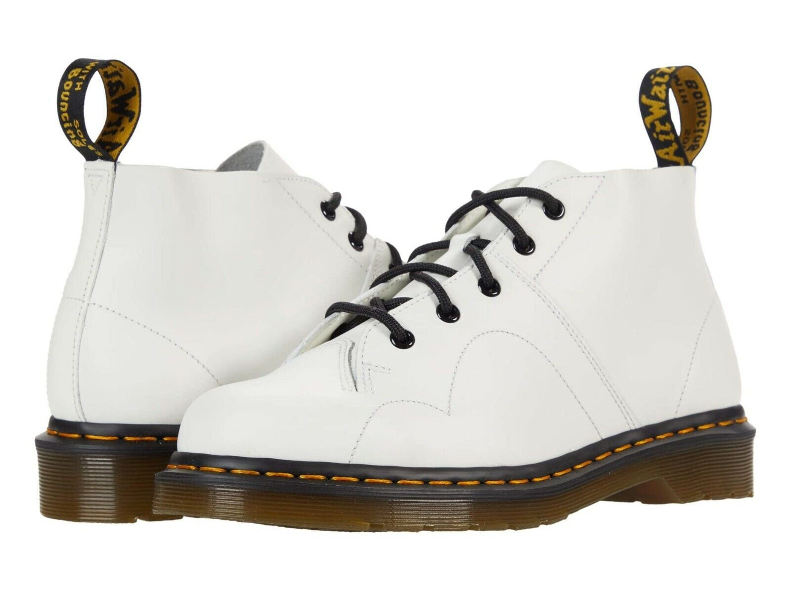 Dr. Martens Church Smooth White Leather Monkey Boots Men Size 11 Women Size 12 Church Platform Monkey Boots in Black | Dr. Martens main image 2