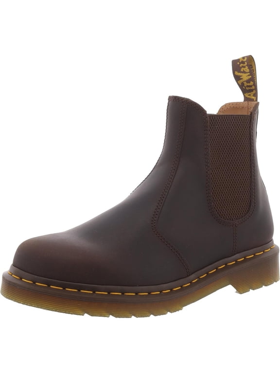 Mens Crazy Horse Leather Ankle Chelsea Boots