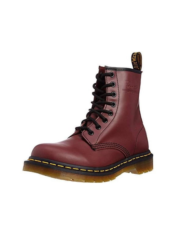 Unisex 1460Z DMC 8 Lace Up Cherry Red Smooth Leather Boots Shoes Doc