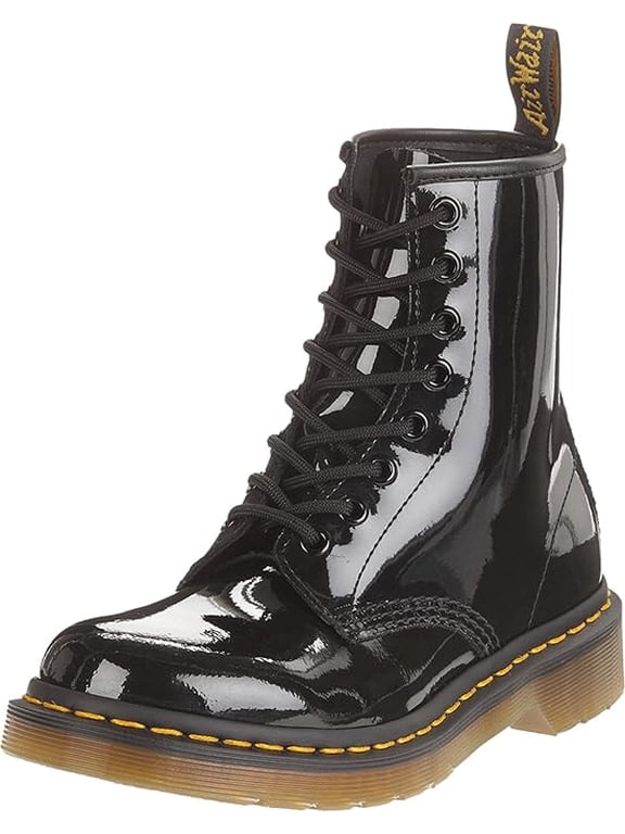 Women's 1460 Patent Lamper Black High-Top Boot - 7W