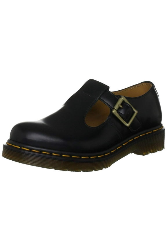 Polley T-Bar Mary Jane Black Smooth 14852001 Women's Size 7