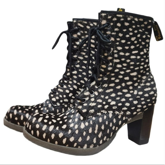 Dr. Martens Women's Pony Hair Darcie 3.5" Heel Boots, Black, 10