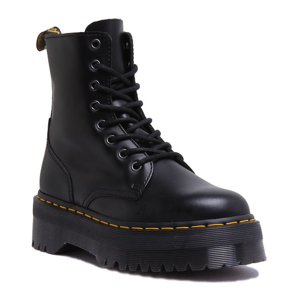 Dr. Martens Womens Jadon 8" Leather Boots Shoes Platform Style - Black