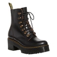 thumbnail image 1 of Dr. Martens Womens Leona Leather Lace-Up Combat Boots, 1 of 5