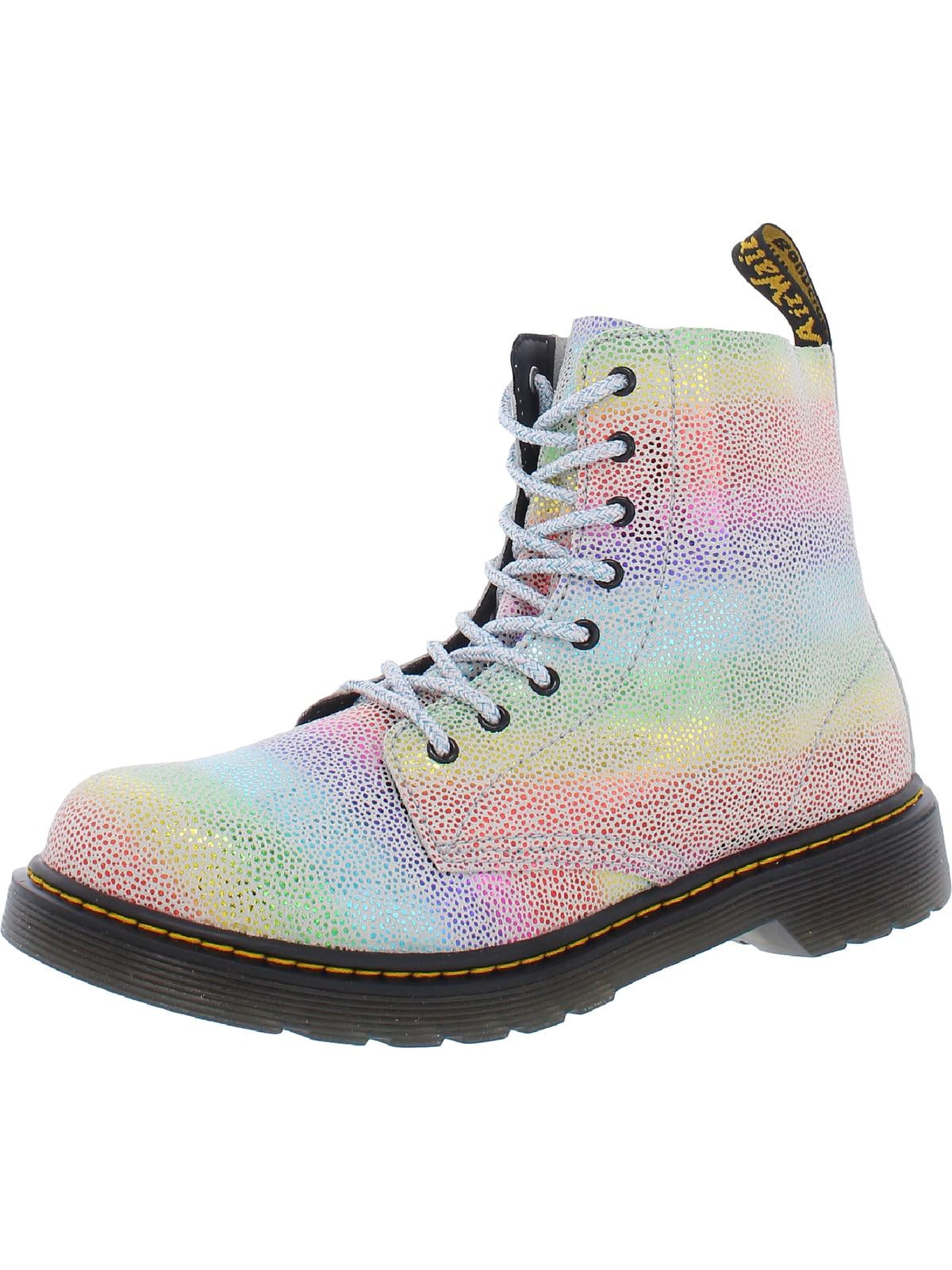 Dr. Martens Womens Pascal Suede Shimmer Ankle Boots