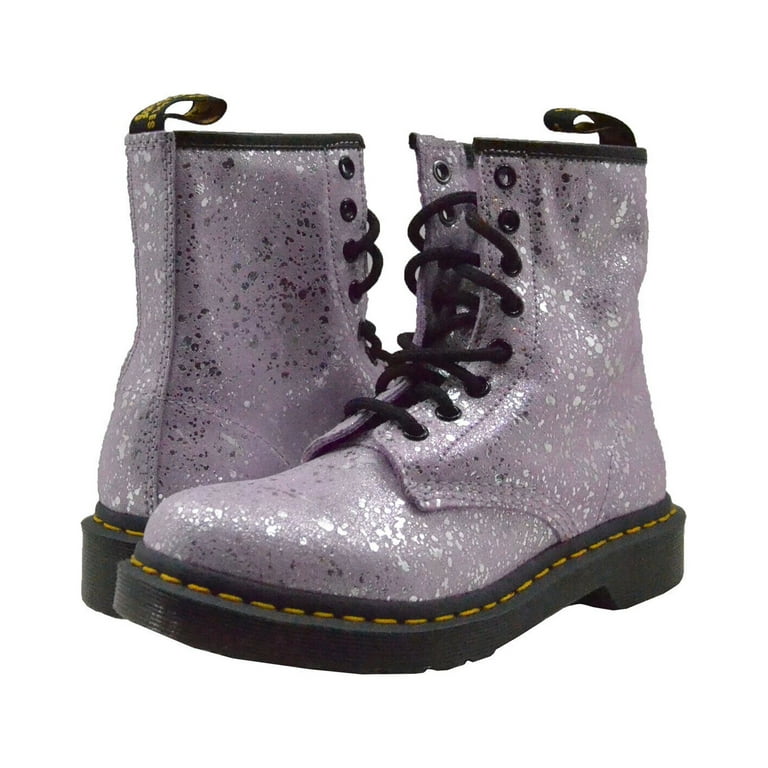 Dr. Martens Womens Shoes 1460 Metallic Paint Splatter Suede Boots 30770308