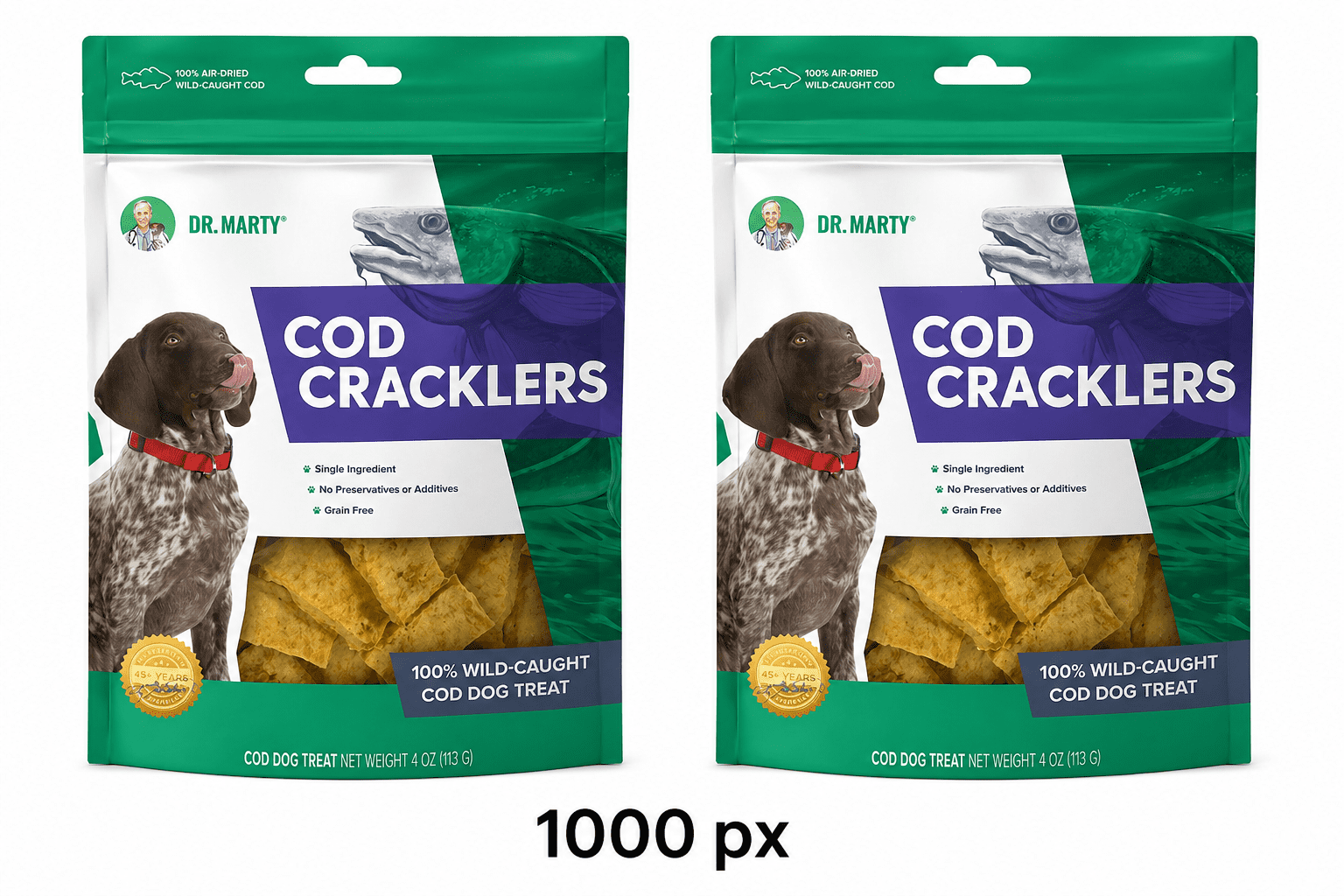Dr. Marty Cod Cracklers Freeze Dried Cod Dog Treats, 4-oz (2 Pack)