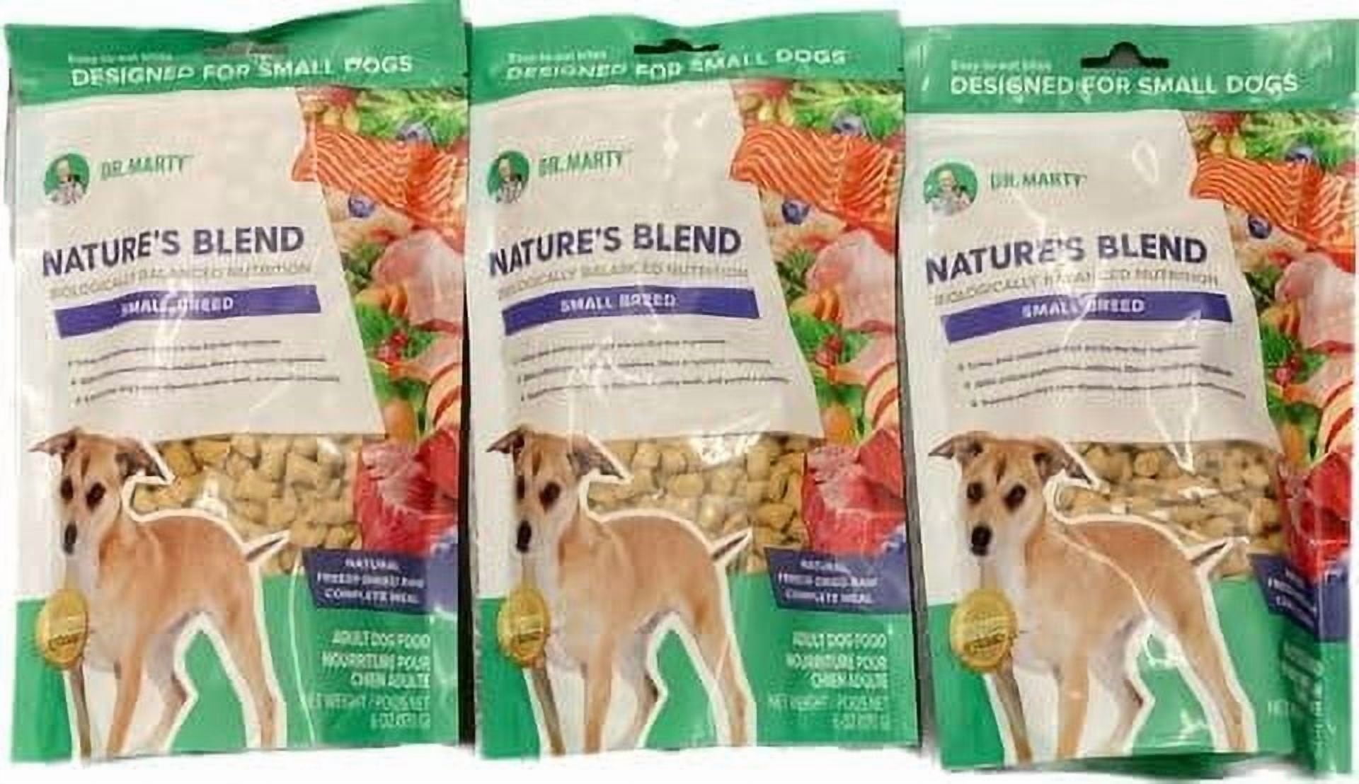 Dr. Marty Nature's Blend Adult Small Breed Freeze-Dried Raw Dog Food 18 oz, (3 bags x 6 oz).