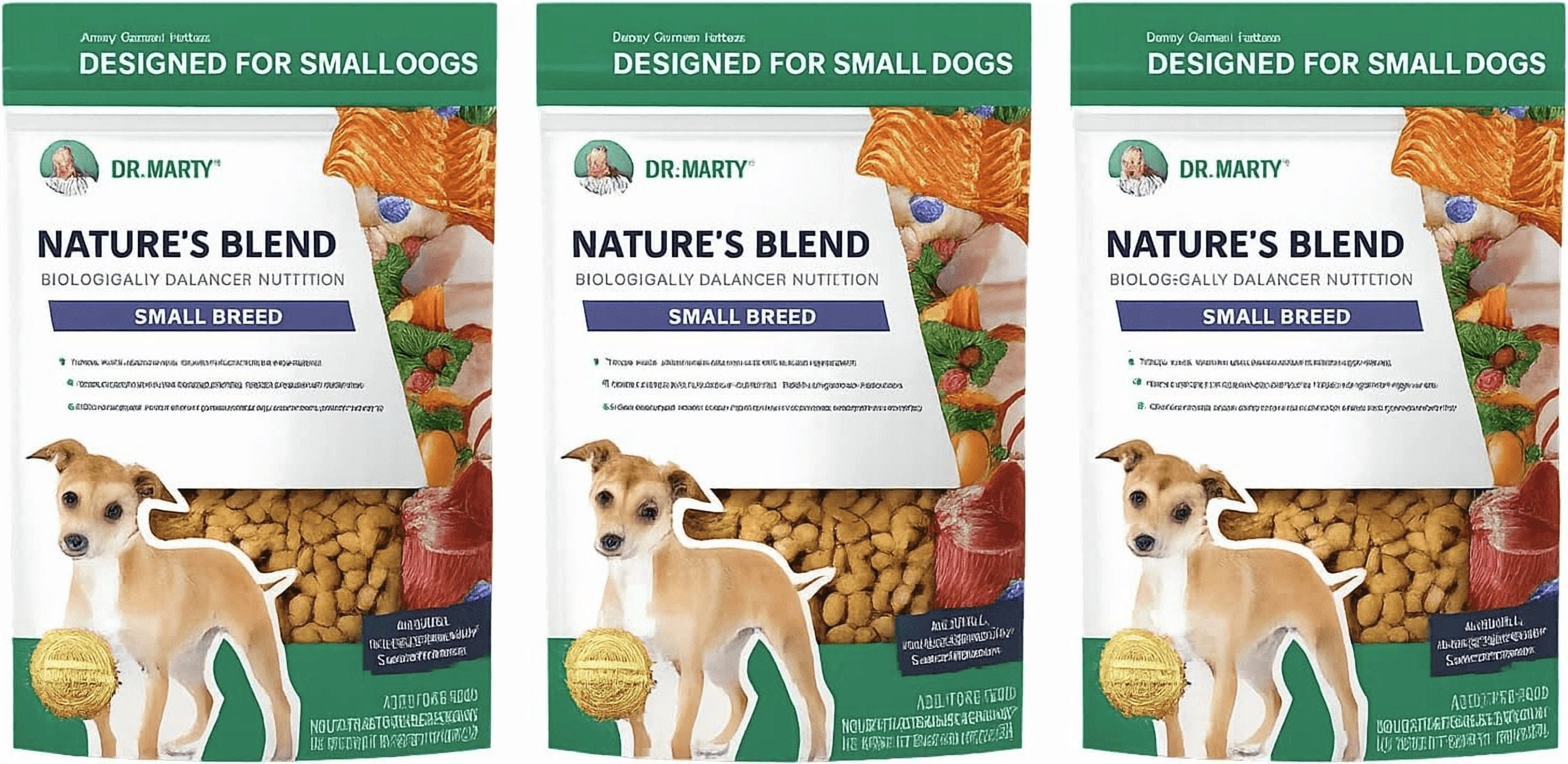 Dr. Marty Nature's Blend Adult Small Breed Freeze-Dried Raw Dog Food 48 oz (3 Bags x 16 oz)