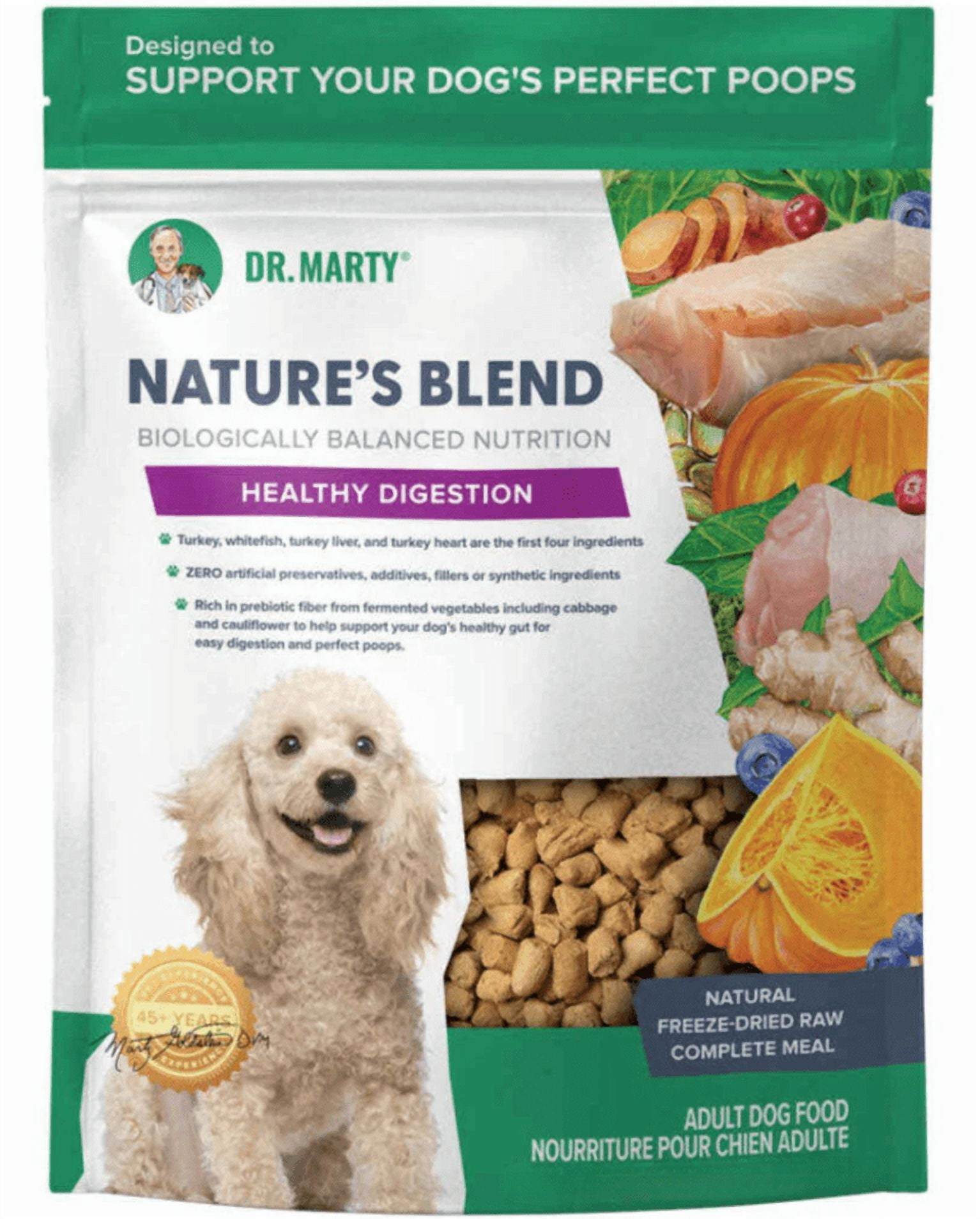 Dr. Marty Nature's Blend Healthy Digestion Freeze Dried Dog Food 80 oz