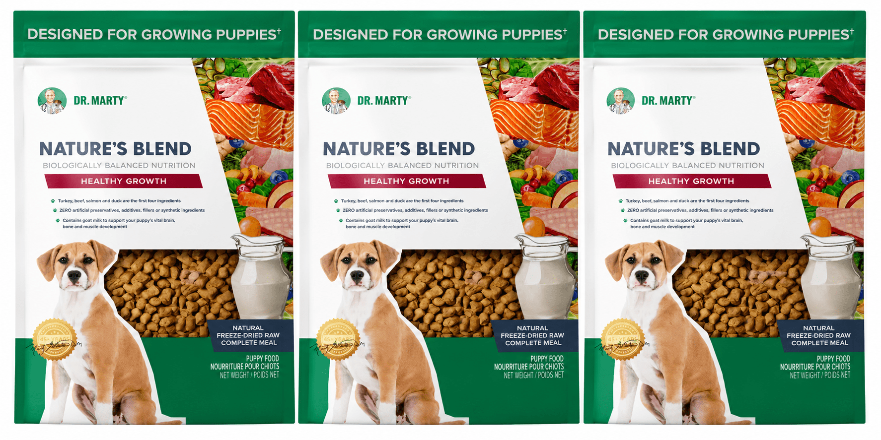 Dr. Marty Nature's Blend Healthy Growth Freeze Dried Raw Food for Puppies, 6-oz (3 pack)