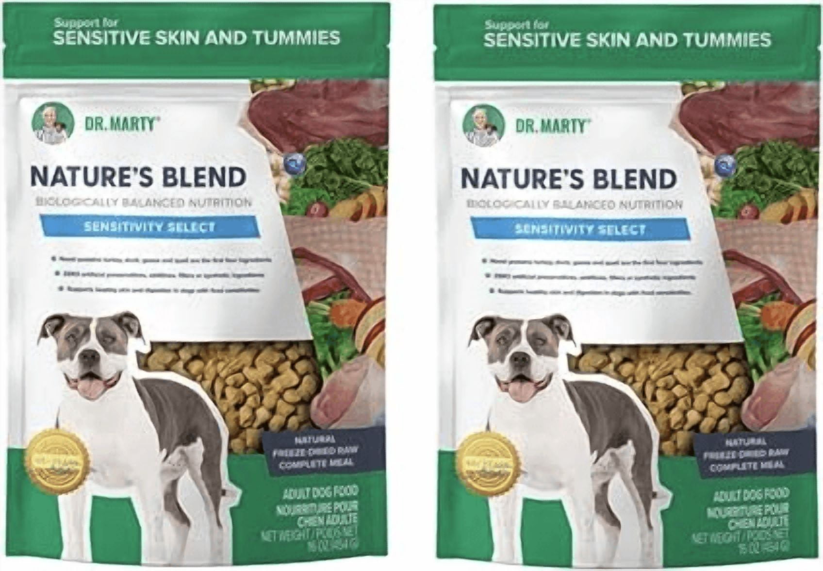 Dr. Marty Nature's Blend Sensitivity Select Freeze Dried Raw Dry Dog Food 16 oz (2 Pack)