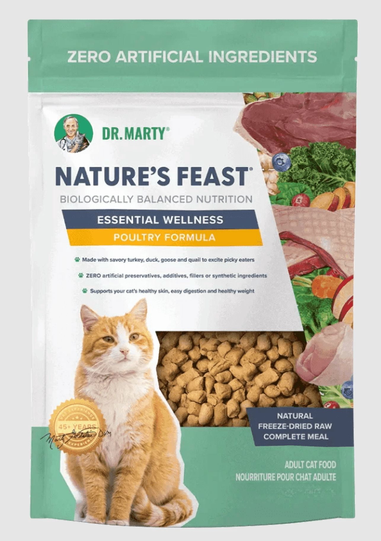 Dr. Marty Nature's Feast Essential Wellness Poultry Freeze Dried Raw Cat Food 5.5 oz