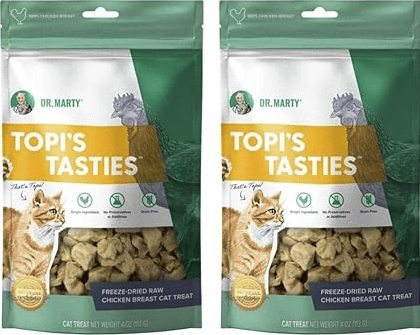 Dr. Marty Topi's Tasties 100% Freeze-Dried Chicken Breast Cat Treat 4 oz (2 pack)