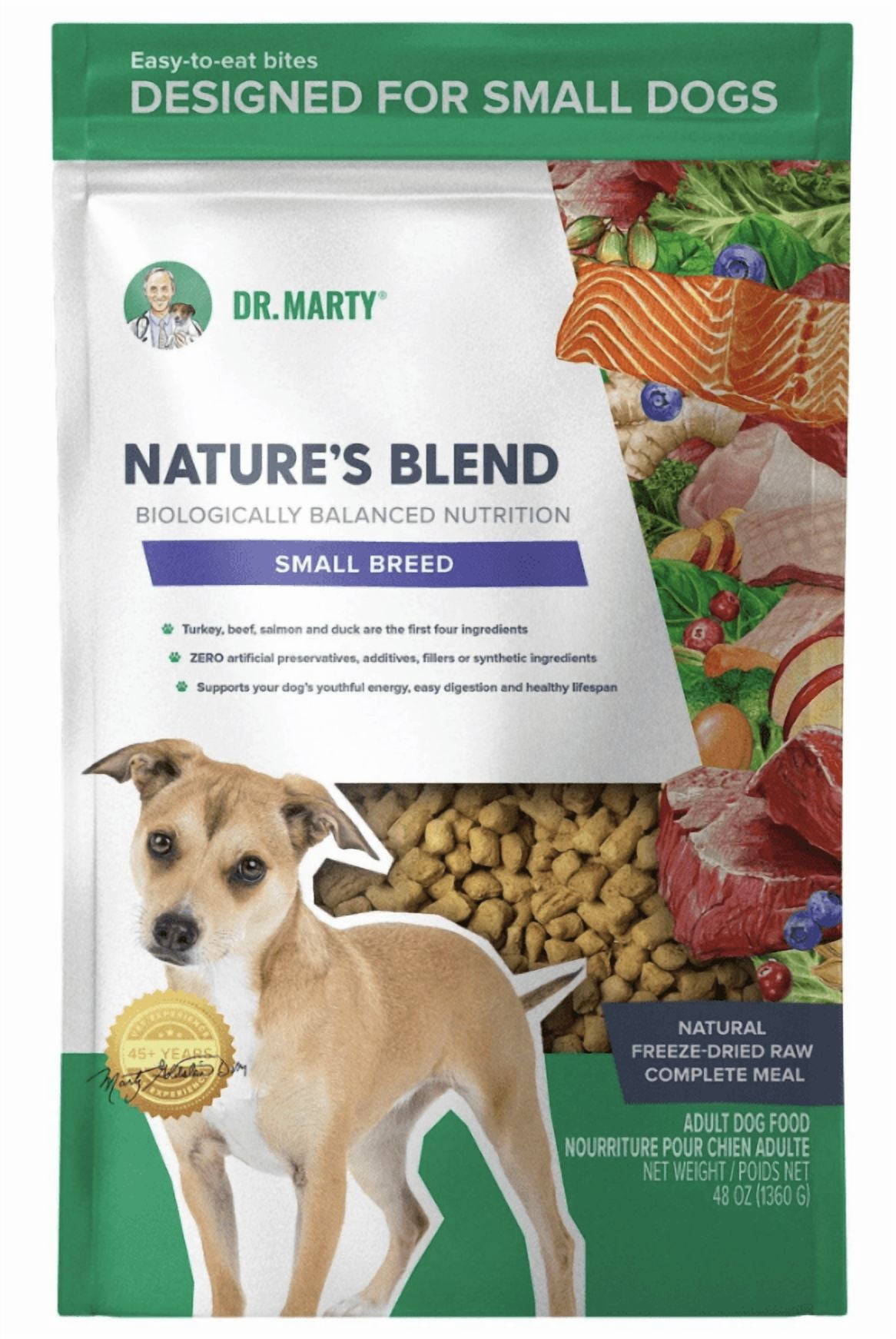 Dr. Marty's Nature's Blend Small Breed Freeze Dried Raw Dog Food 48 oz