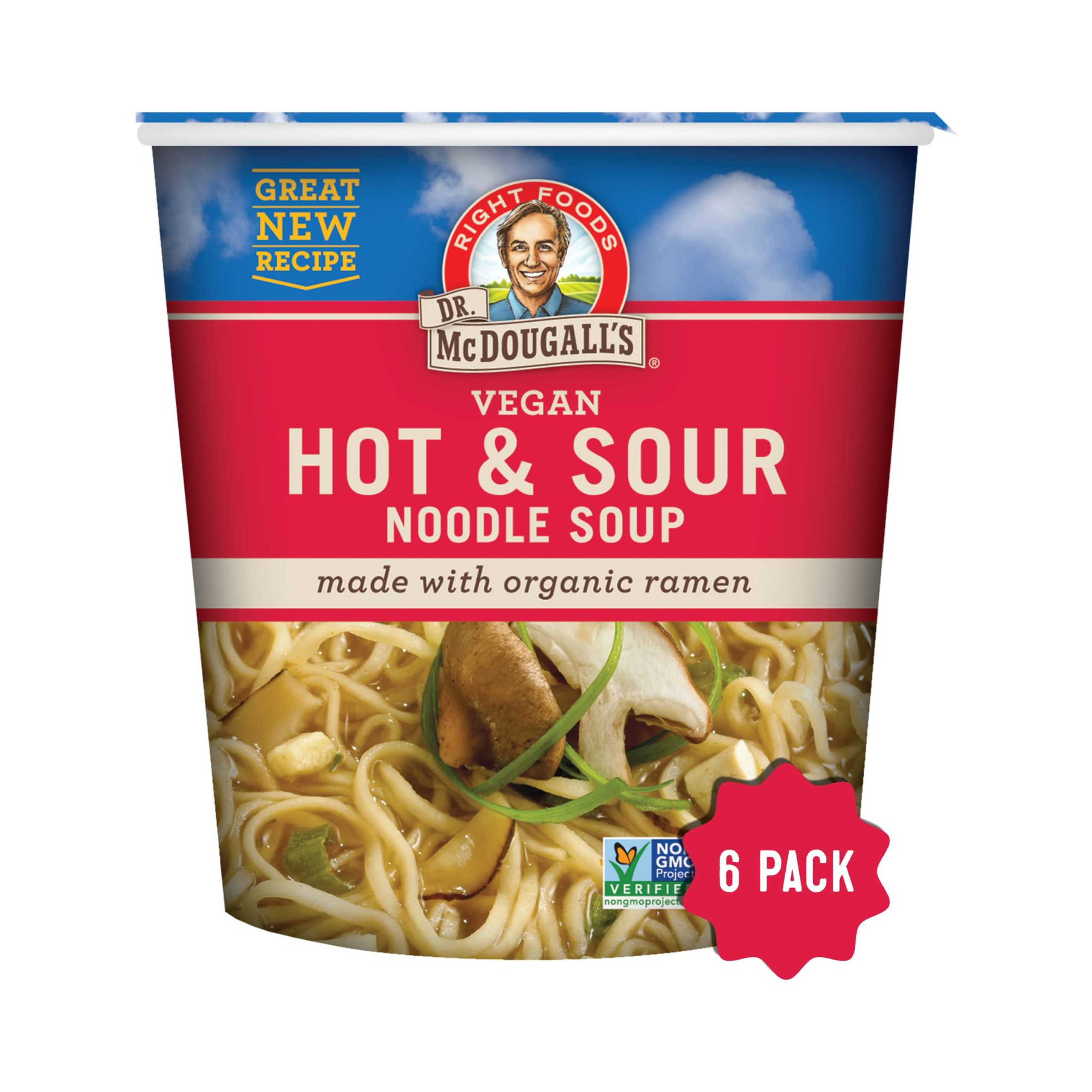 Dr. McDougall's Hot and DNF2 Sour Vegan Ramen Soup Spicy Ramen