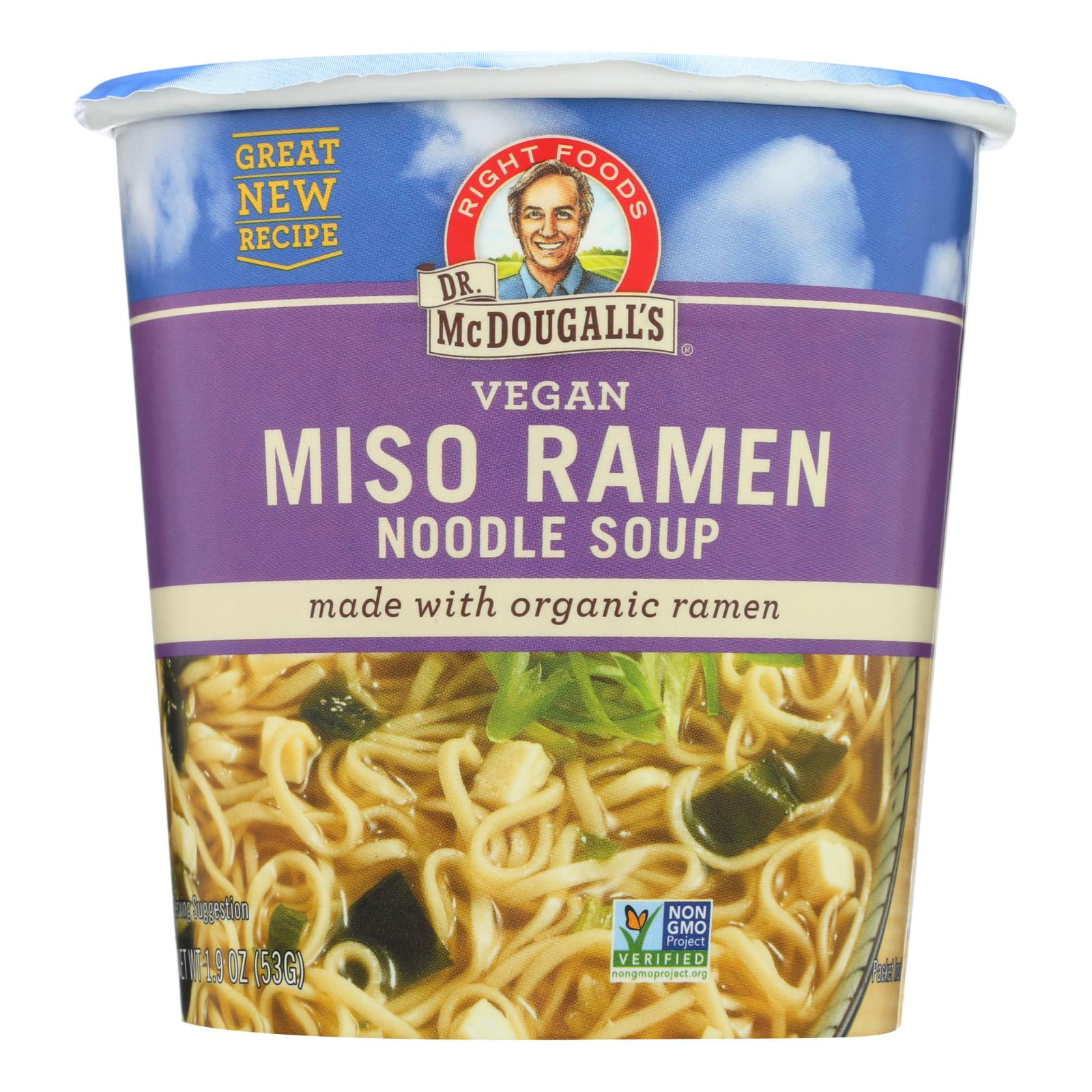 Dr. McDougall's Ramen & Miso Cup Soup 6 Pack (1.9 Ounce Each)