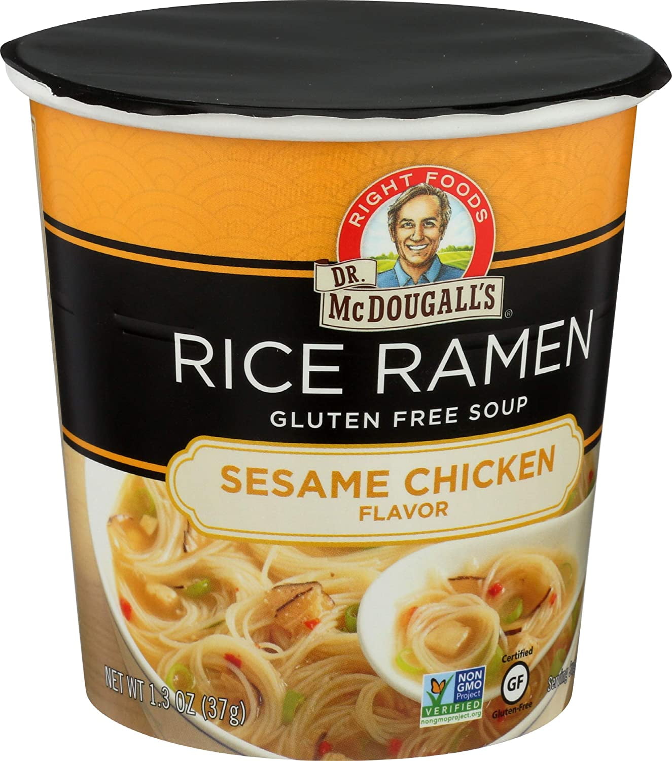 Dr. McDougall's Rice Noodle Gluten Free Soup Sesame Chicken 1.3 oz Pack of 3