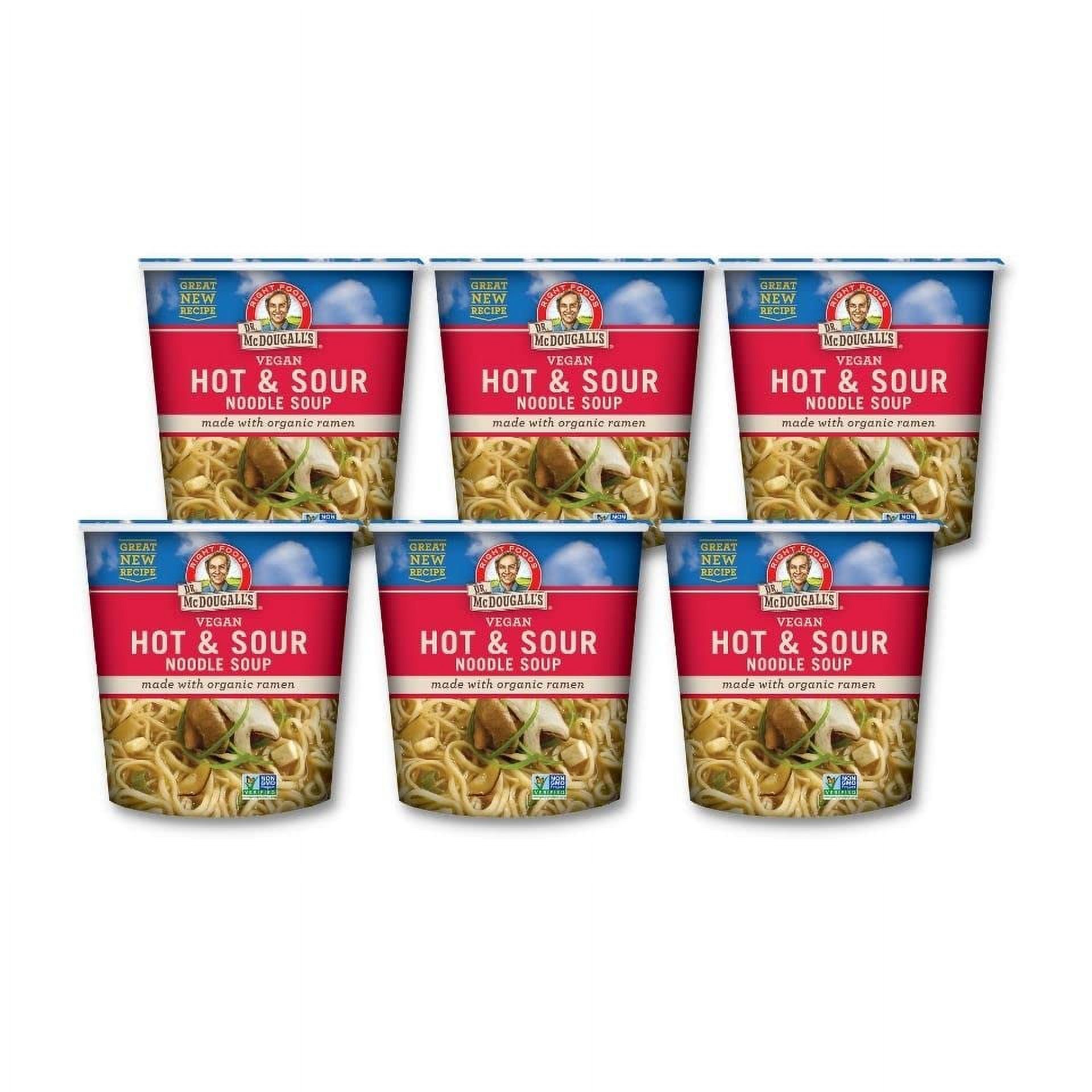 Dr. McDougall's Right Foods Vegan Hot and Sour Ramen, 1.9 Ounce Cups